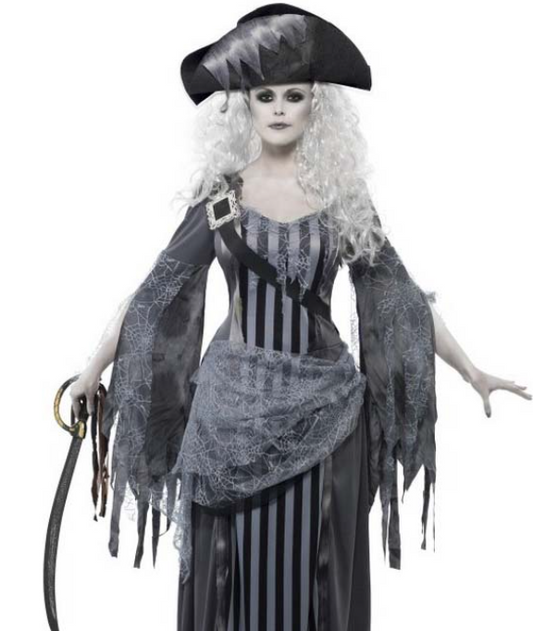 Déguisement fantôme pirate grise femme Halloween