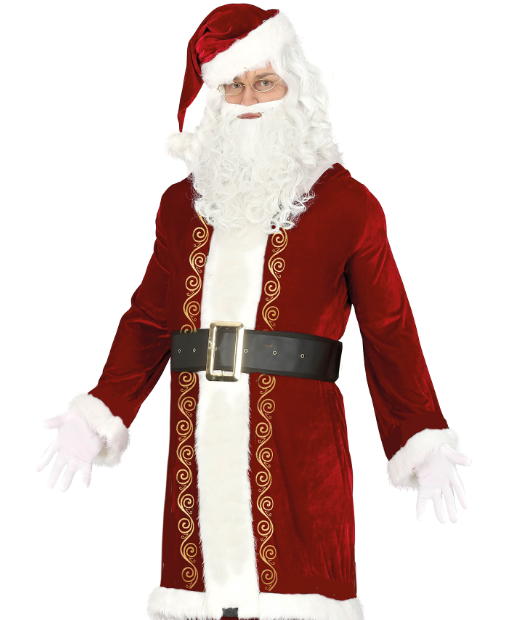 Déguisement Père Noël chic à dorures homme