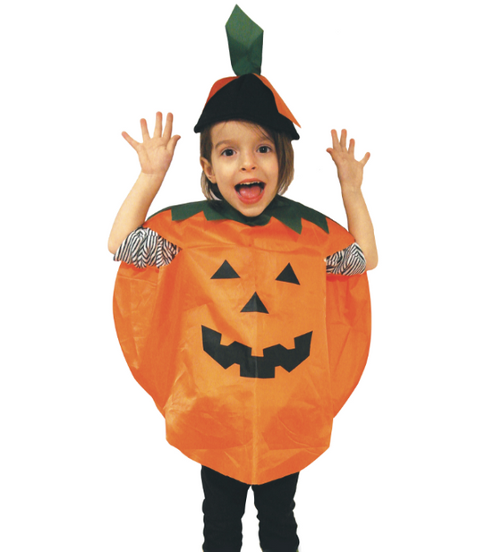 Poncho citrouille enfant