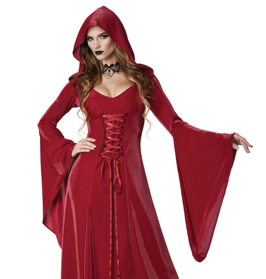 Déguisement gothique robe rouge femme