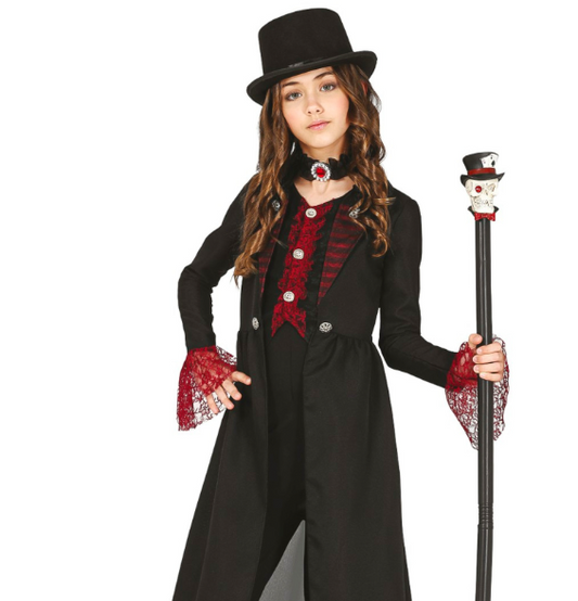 Déguisement gothique chic noir et rouge enfant