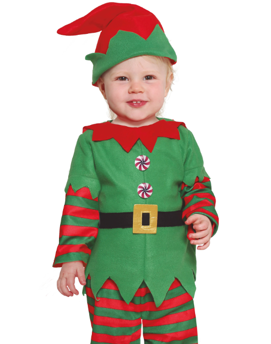 Déguisement elfe de Noël vert bébé