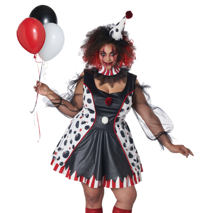 Déguisement clown psycho robe grande taille femme