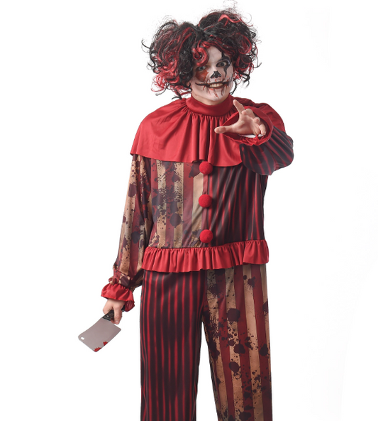 Déguisement clown terrifiant rouge homme