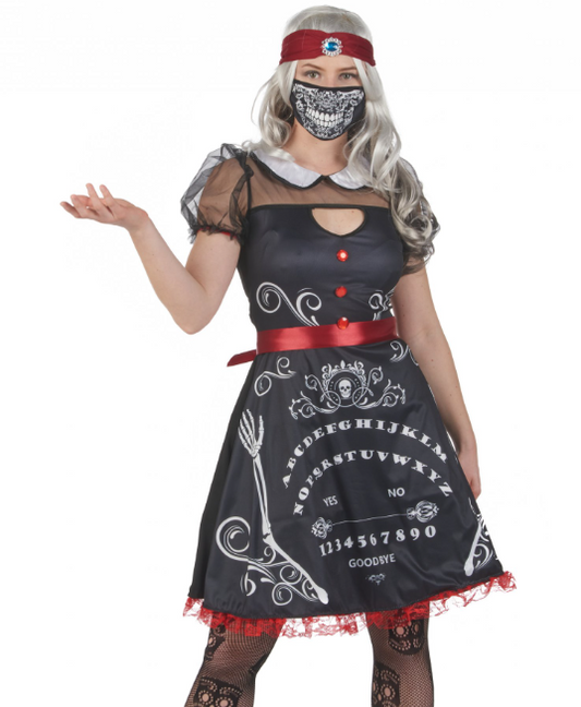 Déguisement diseuse de bonne aventure noir et blanc femme