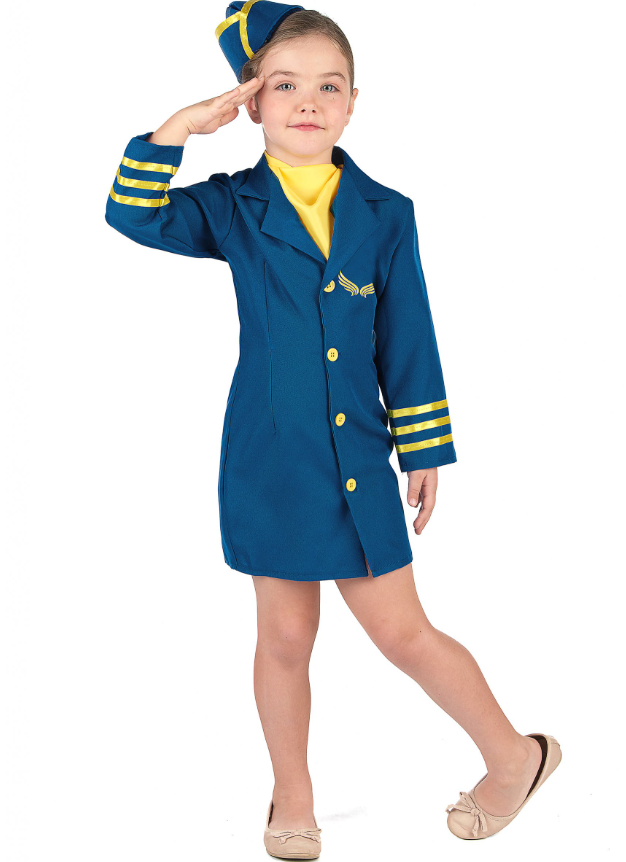 Déguisement uniforme hôtesse de l'air fille