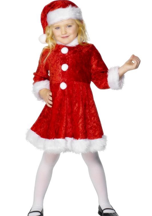 Déguisement Mère Noël effet velours fille
