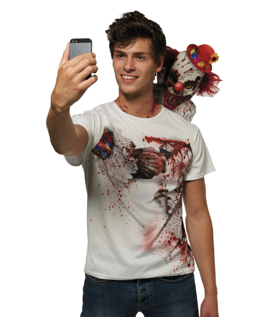 T-shirt selfie clown effayant adulte