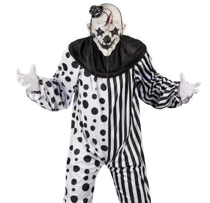 Déguisement clown monstrueux noir et blanc adulte