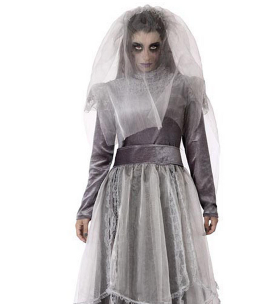 Déguisement mariée funèbre grise femme