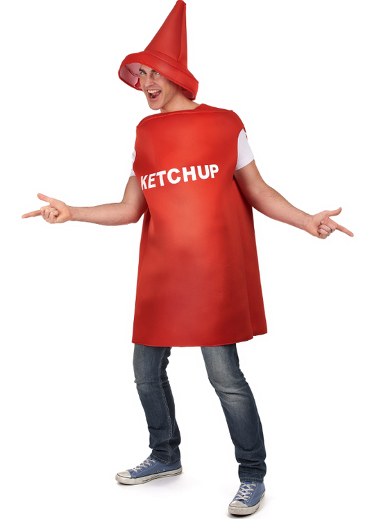 Déguisement pot de ketchup adulte