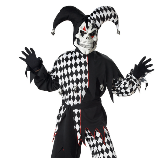 Déguisement joker diabolique noir et blanc enfant