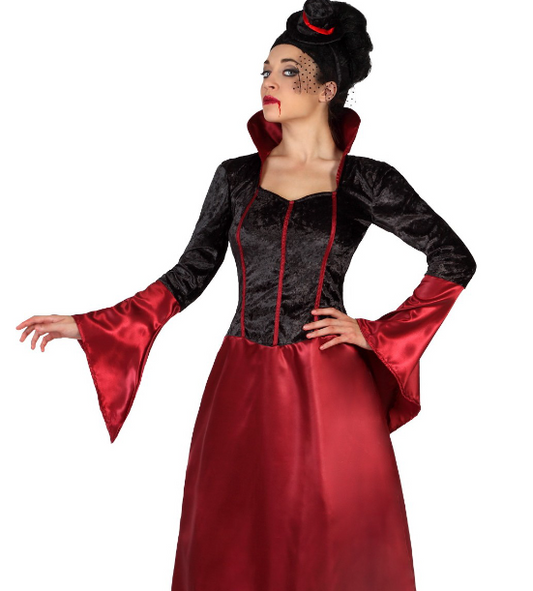 Déguisement vampire rouge et noire femme Halloween