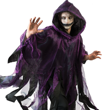 Cape violette et noire adulte Halloween
