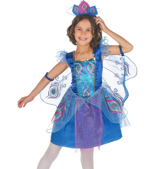 Déguisement paon à paillettes fille