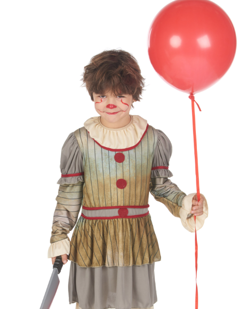 Déguisement clown terrifiant gris garçon