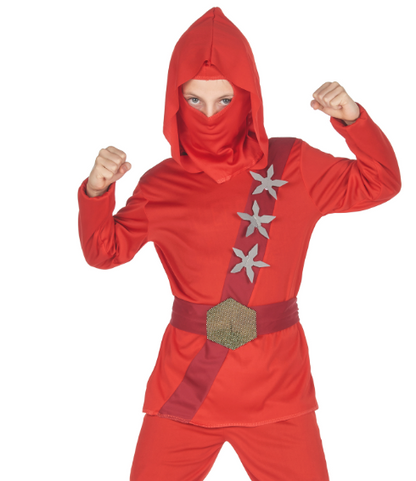 Déguisement ninja rouge étoiles garçon