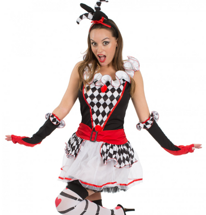 Déguisement Arlequin damier femme