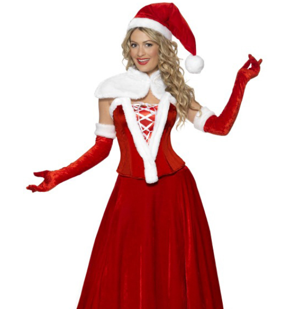 Déguisement Mère Noël luxe robe longue femme