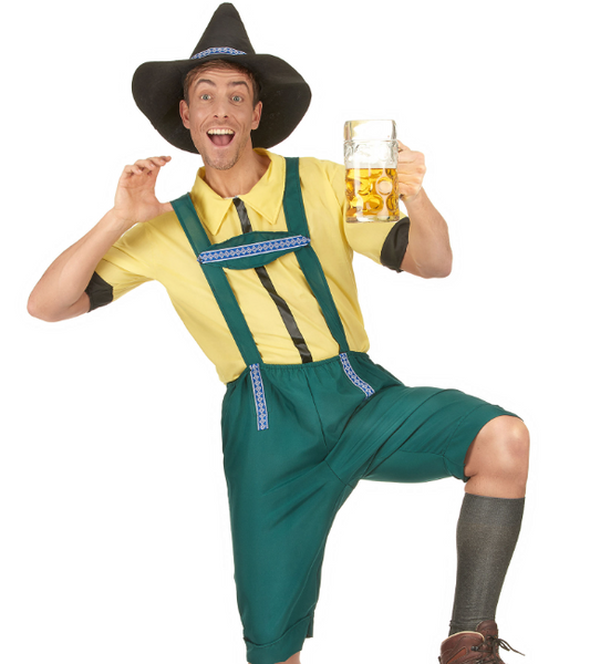 Déguisement bavarois jaune et vert homme