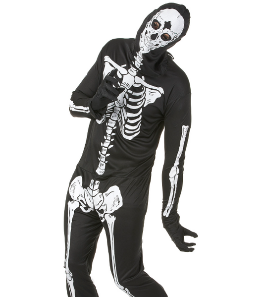 Déguisement noir squelette homme Halloween