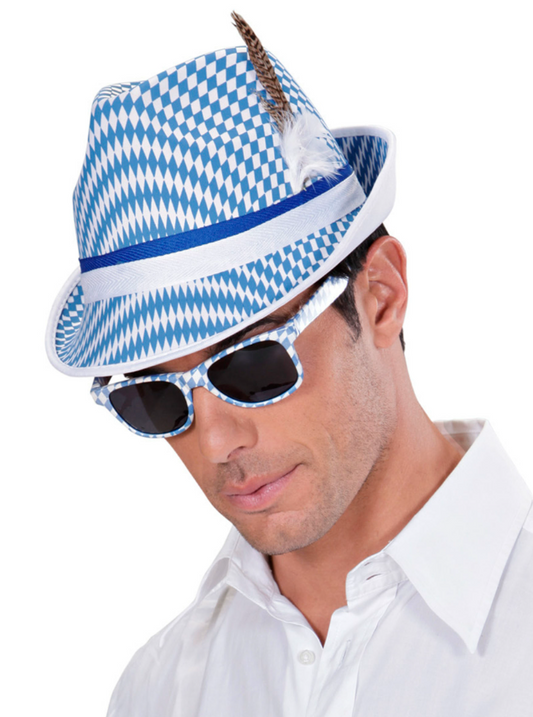 Lunettes blanche et bleue Fête de la bière adulte