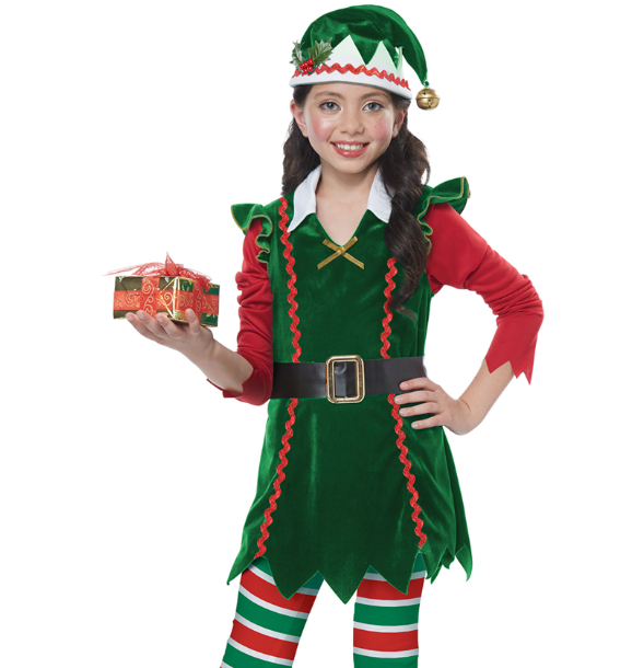 Déguisement elfe de Noël luxe fille