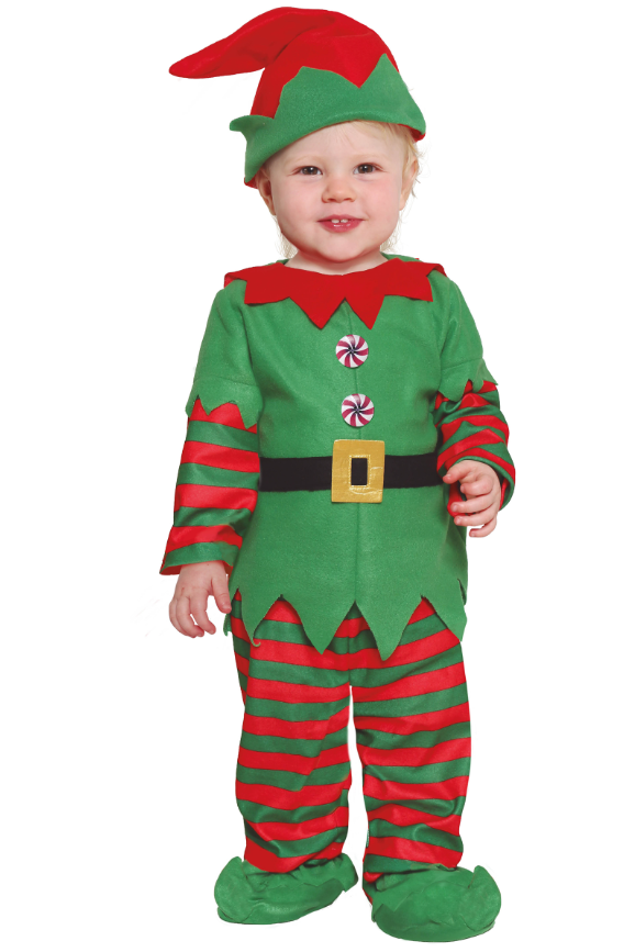 Déguisement elfe de Noël vert bébé