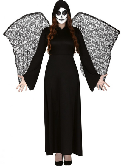 Déguisement ange de la mort ailes dentelles femme
