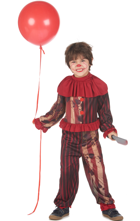 Déguisement clown terrifiant rouge garçon