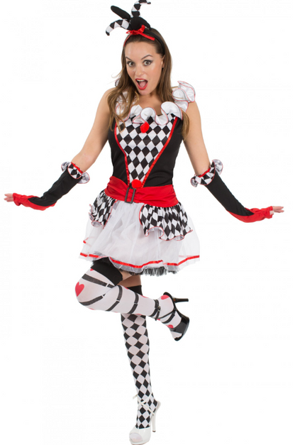 Déguisement Arlequin damier femme