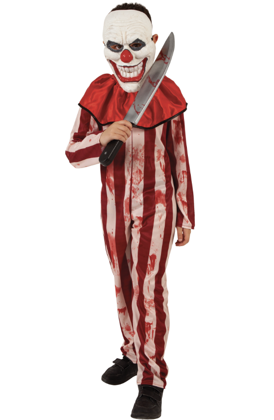 Déguisement clown rayé rouge et blanc adolescent