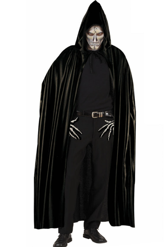 Cape noire avec capuche adulte