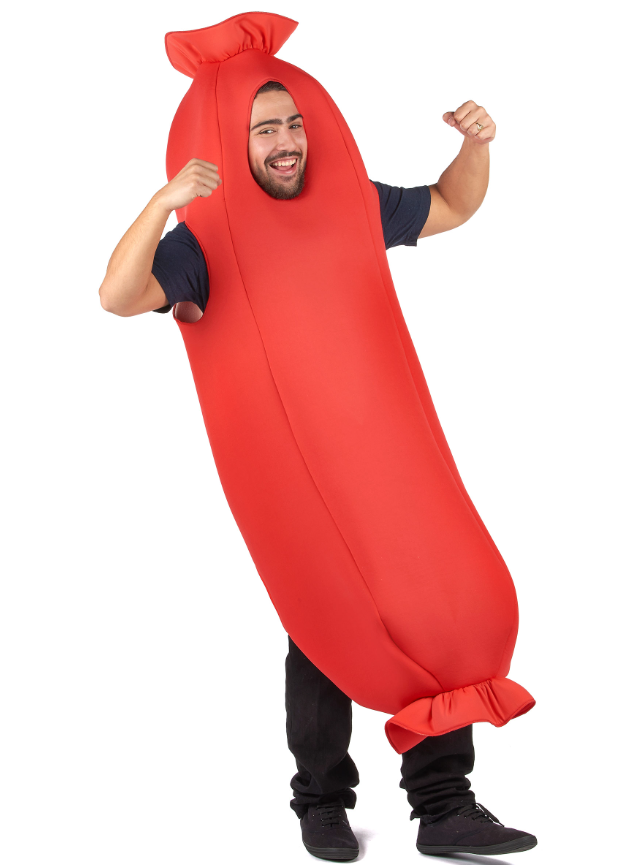Déguisement saucisse rouge adulte