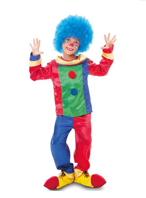 Déguisement de Petit Clown Rouge et Bleu pour enfant
