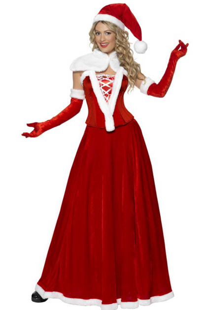 Déguisement Mère Noël luxe robe longue femme