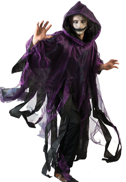 Cape violette et noire adulte Halloween