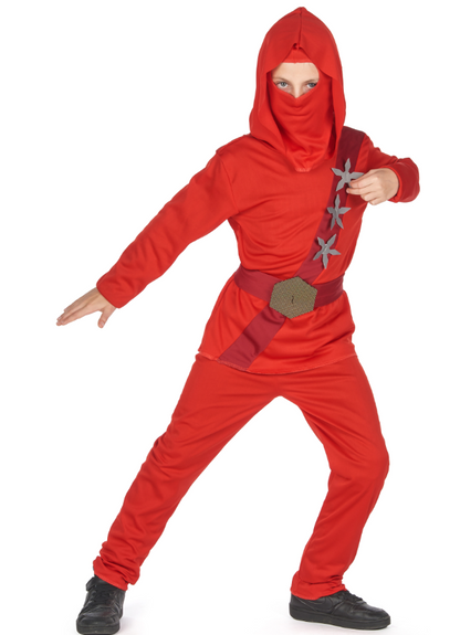 Déguisement ninja rouge étoiles garçon