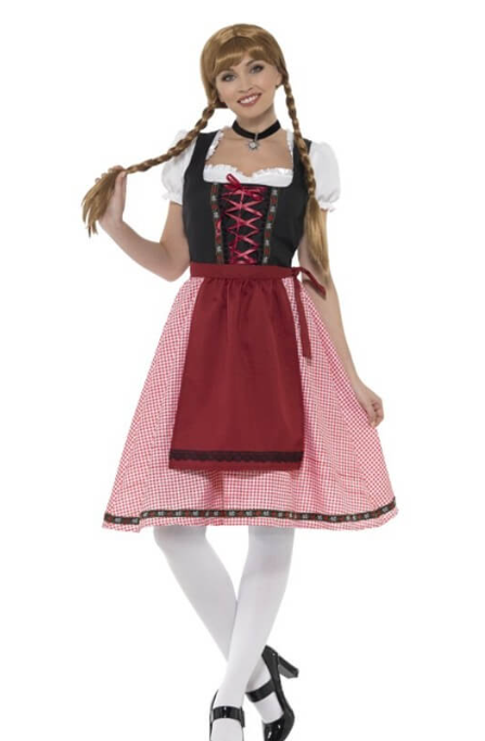 Déguisement de Bavaroise Rouge et Noire pour femme