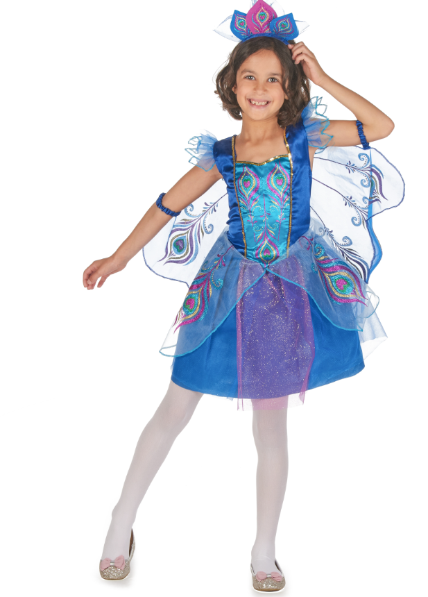 Déguisement paon à paillettes fille