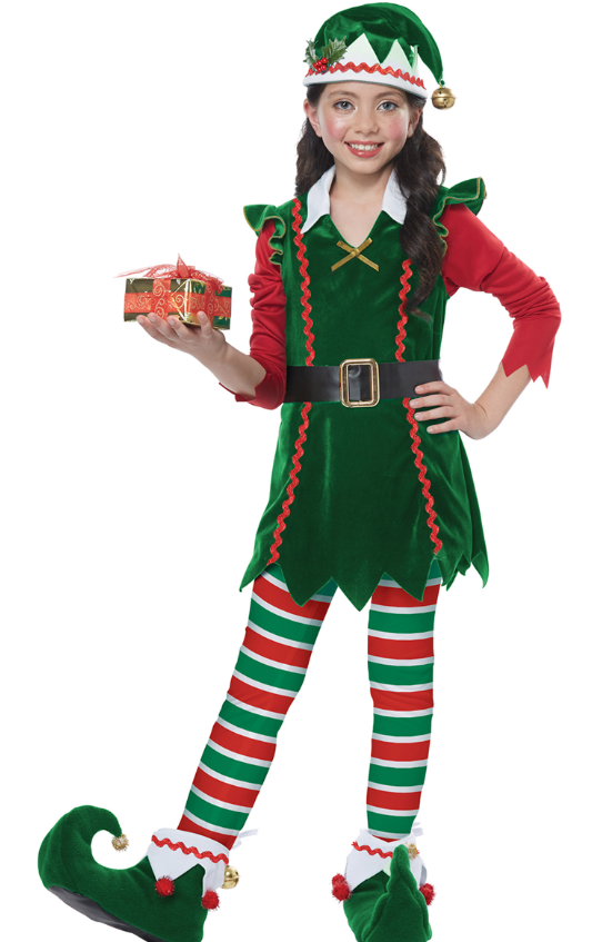 Déguisement elfe de Noël luxe fille