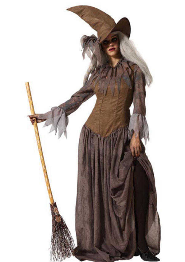 Déguisement avec chapeau sorcière marron femme