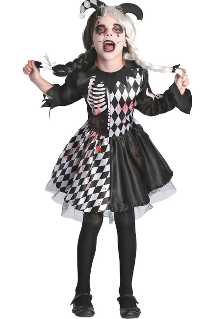 Déguisement arlequin ensanglanté fille
