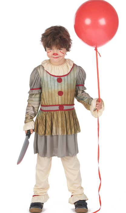 Déguisement clown terrifiant gris garçon