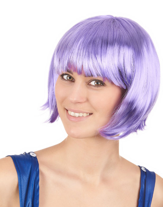 Perruque courte mauve femme