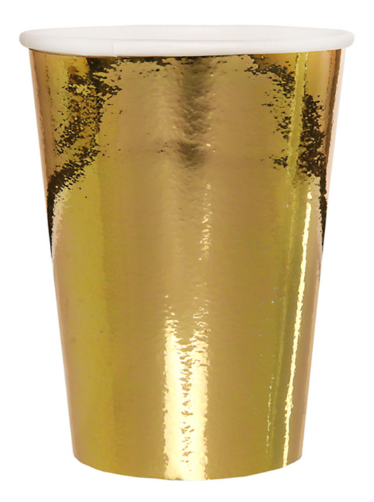 Gobelets en carton métallisé or 25 cl