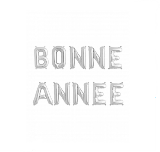 Ballons lettres Bonne Année argenté