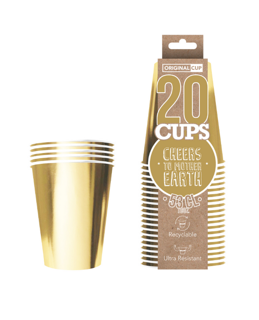 Gobelets américains carton recyclable or 53 cl