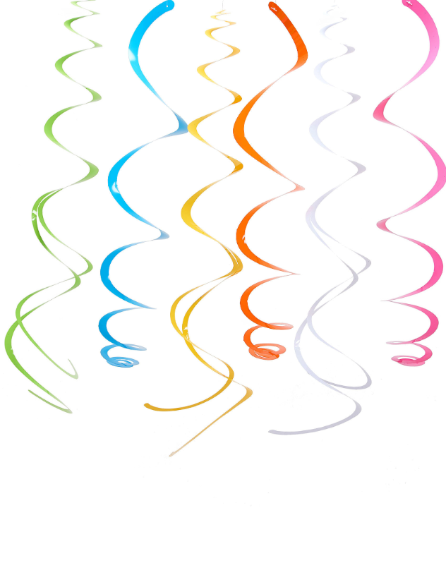 Suspensions spirales multicolores