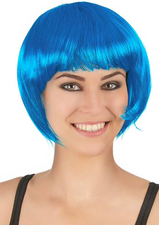 Perruque courte bleu aqua femme